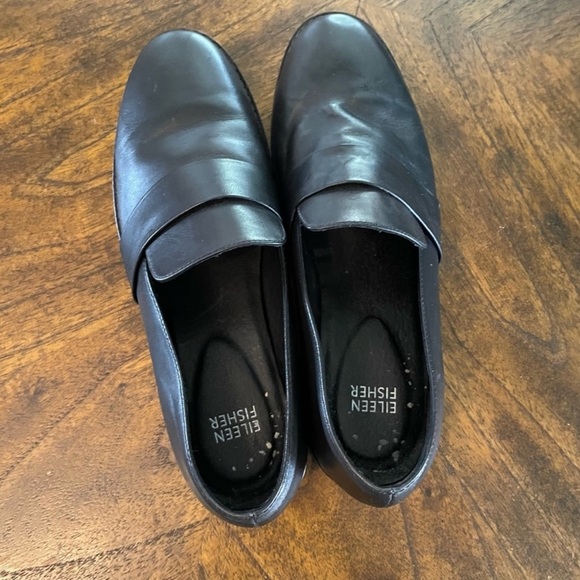 Eileen Fisher Hayes Black Leather Loafers Women’s Size [Insert Size - Picture 3 of 5